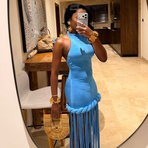 Khanums Blue Fringe Dress